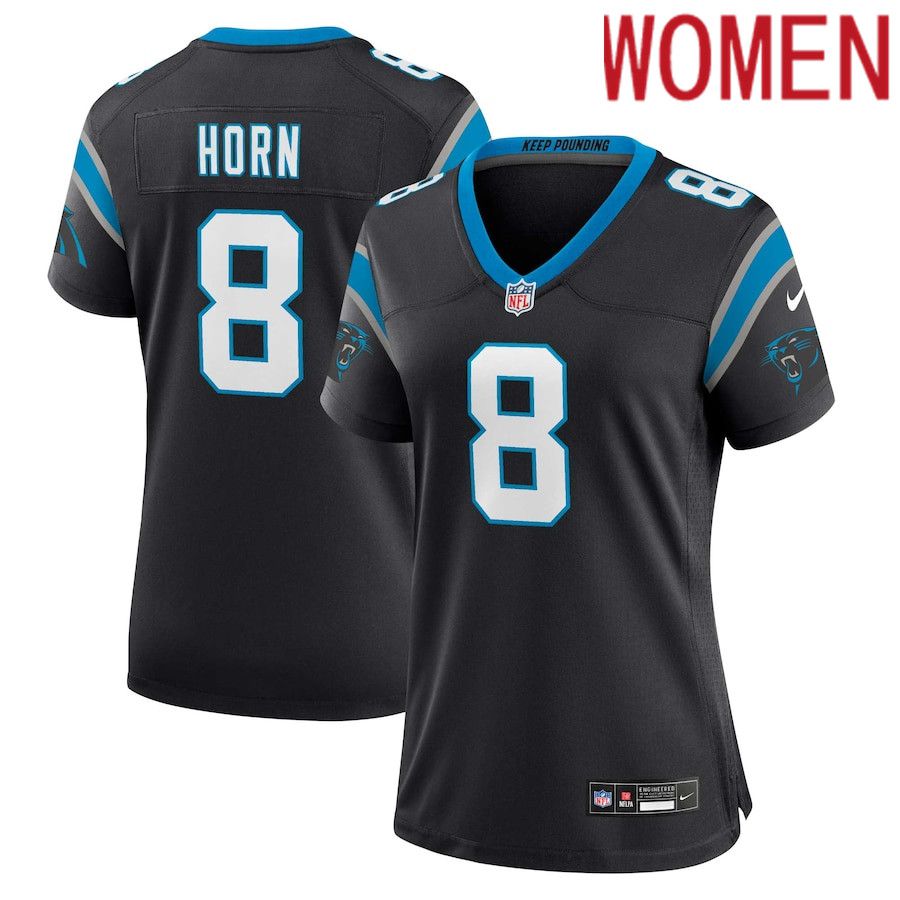 Women Carolina Panthers 8 Jaycee Horn Nike Black Player NFL Jersey